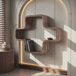 Modern Geometric Wall Mounted Bookshelf For Living Room And Office