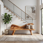 Rustic Solid Wood Bench For Entryway And Foyer Decor