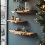 Mid Century Wooden Floating Shelf For Living Room Christmas Decor