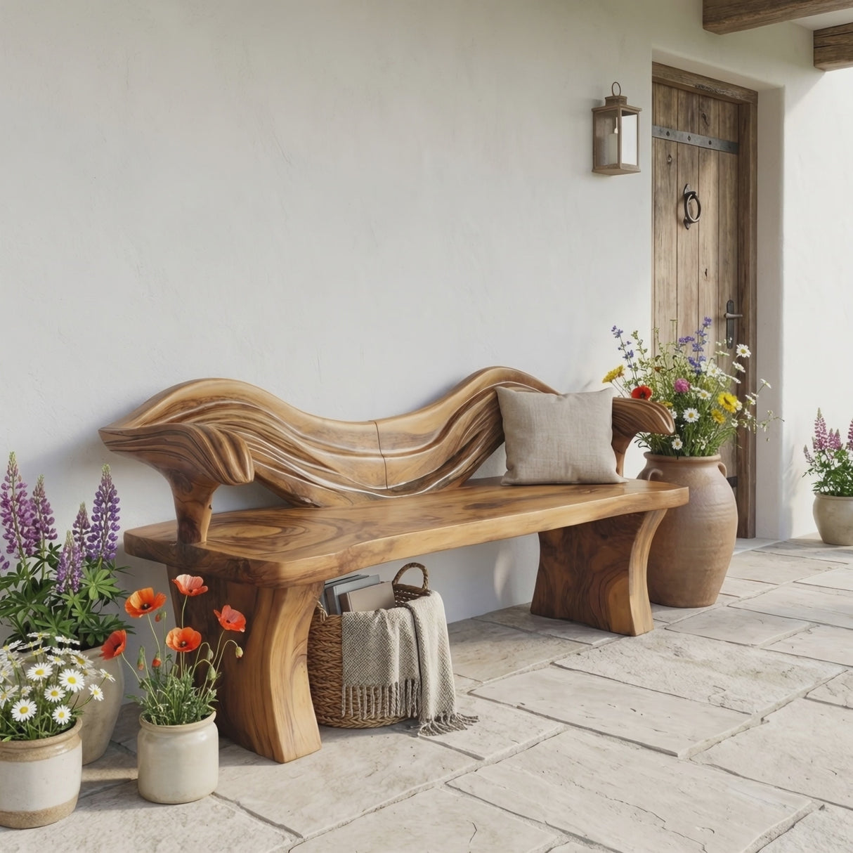 Solid Wood Live Edge Bench For Hallway And Entryway Use