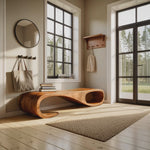 Modern Curved Bench For Entryway Furniture Accent Piece