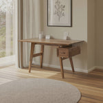 Mid-Century Desk With Drawer For Home Office Space