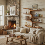 Minimalist Live Edge Floating Shelf For Living Room Display
