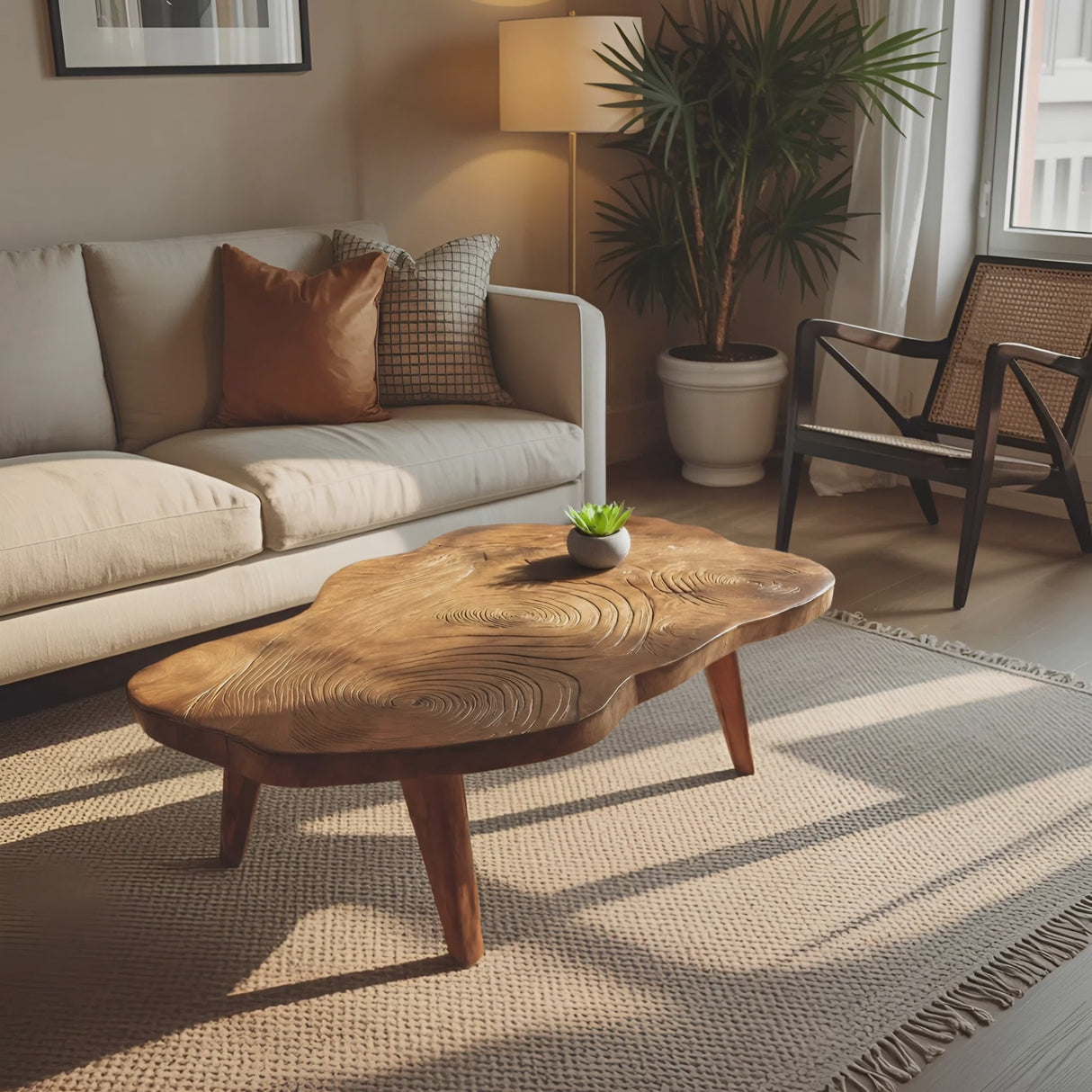 Handcrafted Irregular Wooden Table For Entryway Design