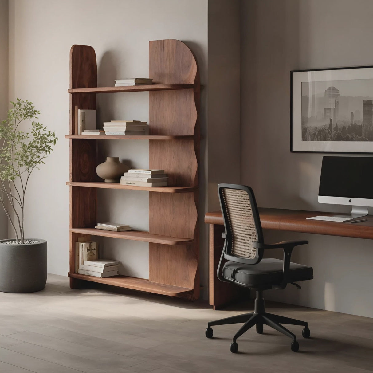 Minimalist Bookcase Sculptural Design For Living Decor