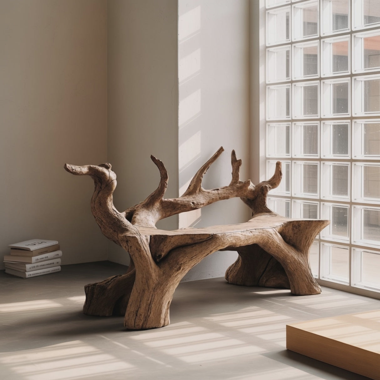 Handcrafted Wooden Bench For Custom Made Living Room Furniture