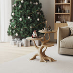 Mid Century Wooden End Table For Living Room Christmas Decor