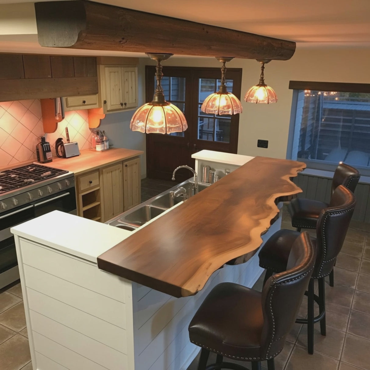 Live Edge Kitchen Island Countertop For Custom Kitchen Remodel Or Renovation