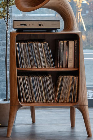 Mid Century Record Console Table For Livingroom