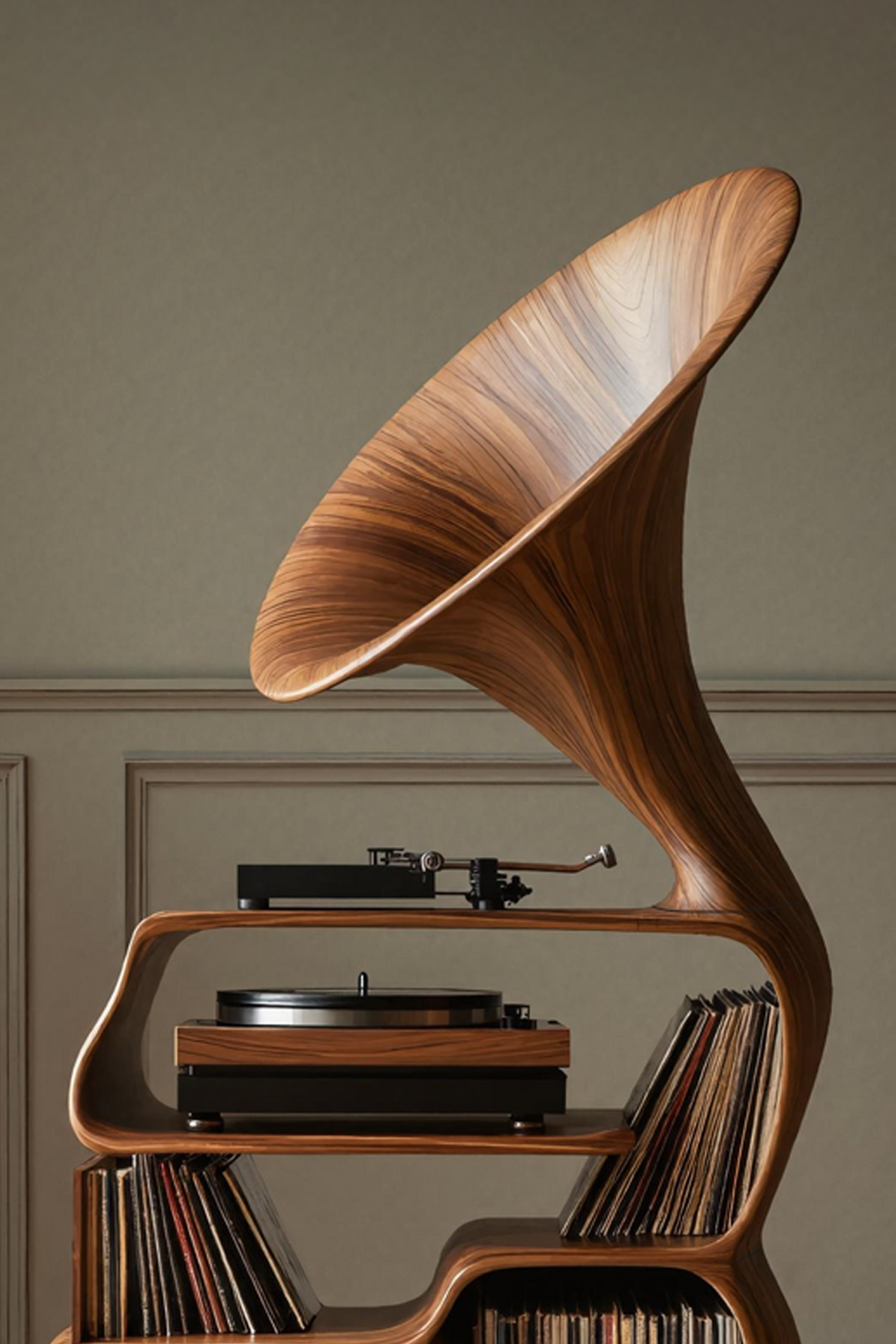 Mid Century Record Player Stand For Bedroom Decor