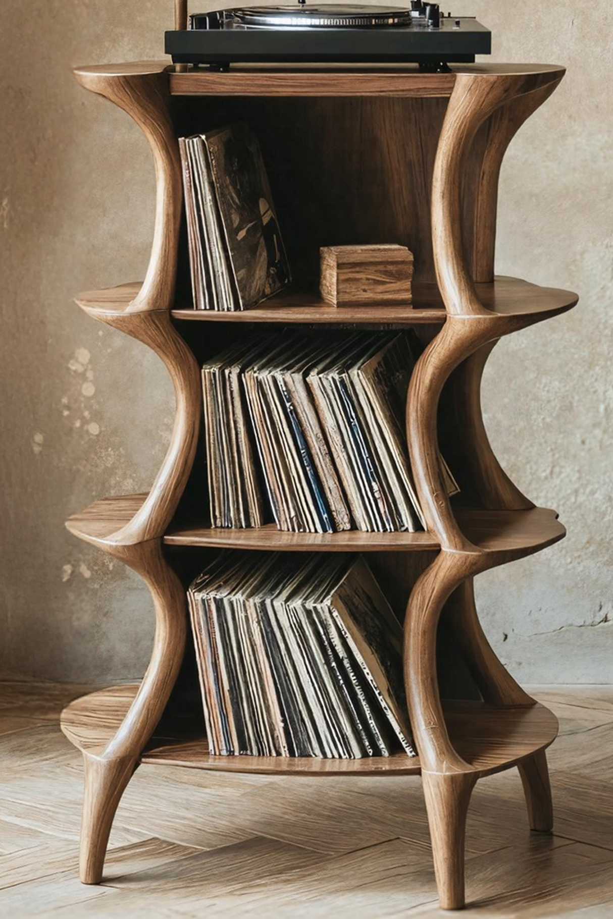 Farmhouse Style Record Stand For Entryway Design