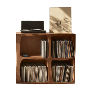 Mid Century Live Edge Record Stand Modern Living Room