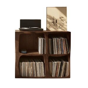 Mid Century Live Edge Record Stand Modern Living Room