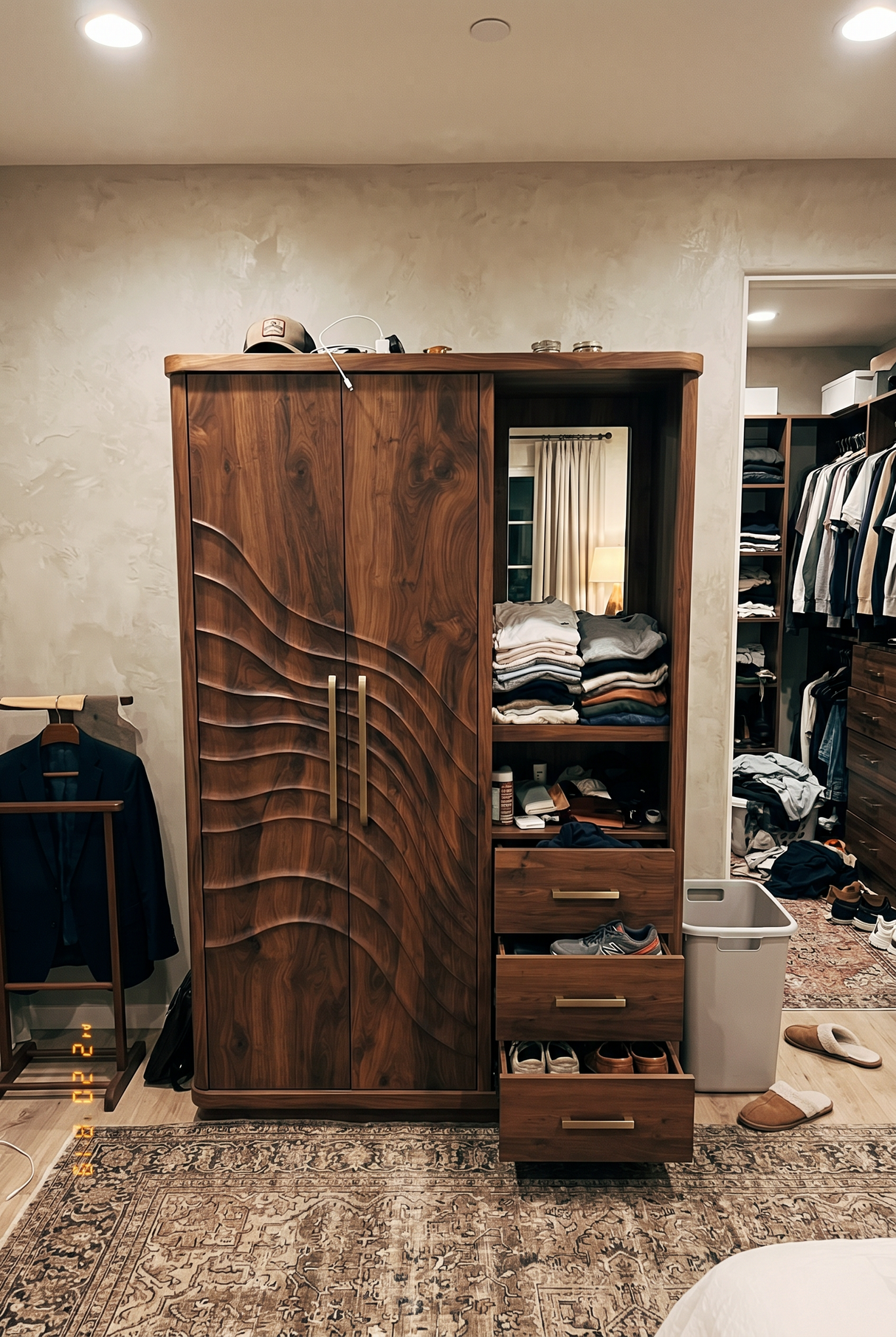Modern Artistic Form Armoire For Open Lounge Bedroom