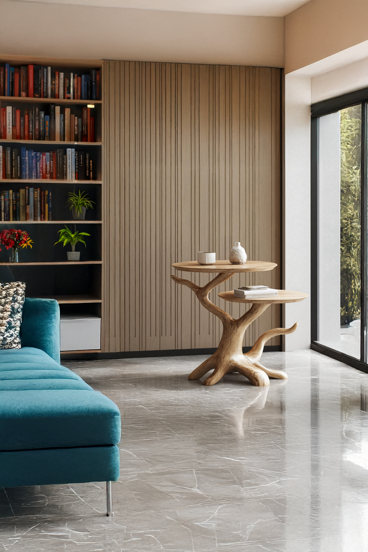 Farmhouse Solid Wood End Table For Living Room Decor And Storage