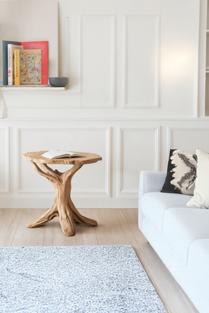 Farmhouse Round End Table For Entryway Design Stylish Furniture Decor