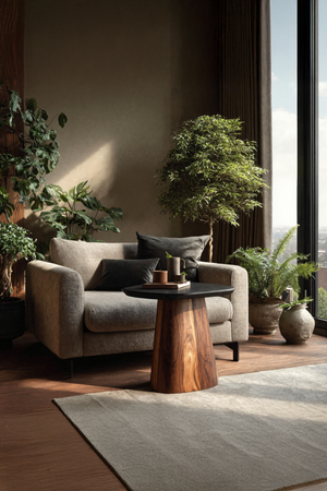 Mid Century Solid Wood End Table For Modern Bedroom Style