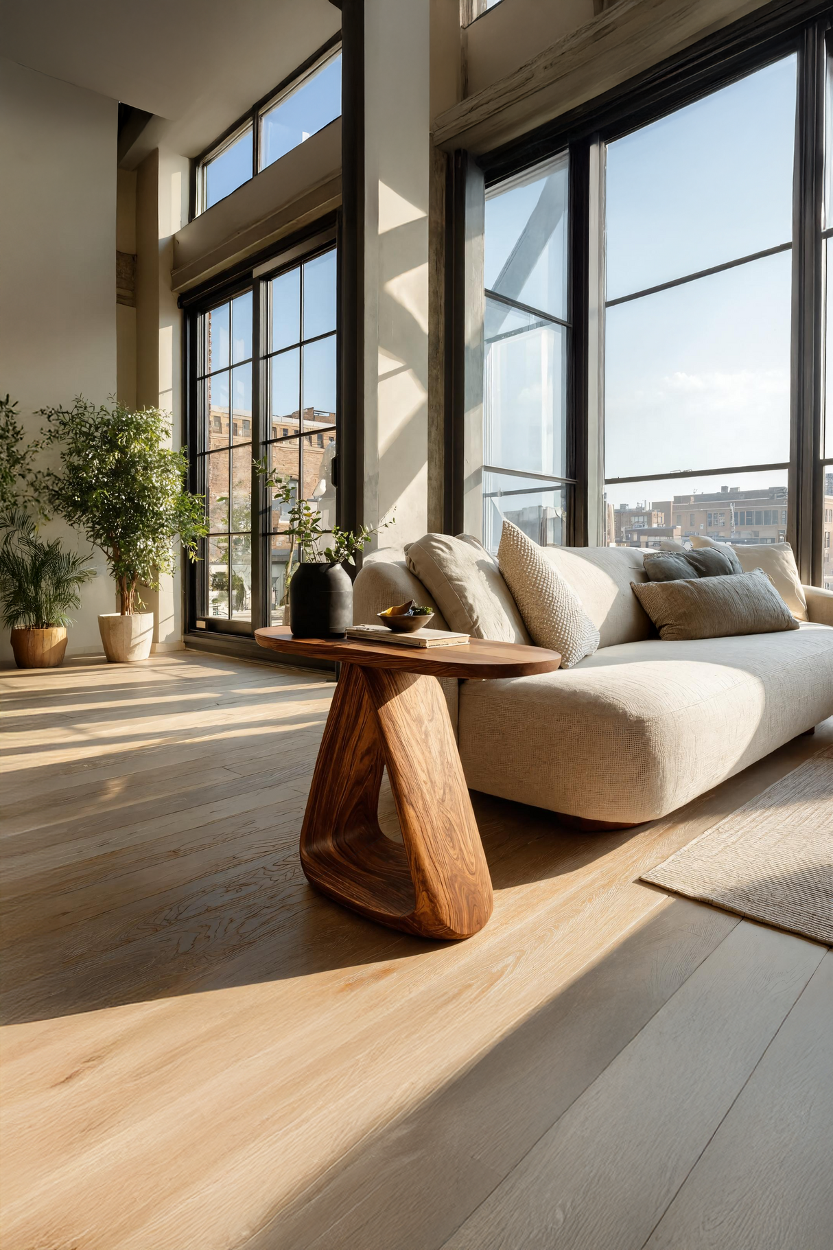 Mid Century Live Edge Side Table For Rustic Home Decor