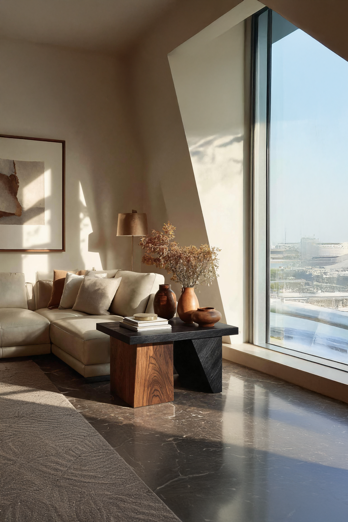 Modern Solid Wood End Table For Entryway Accent Table