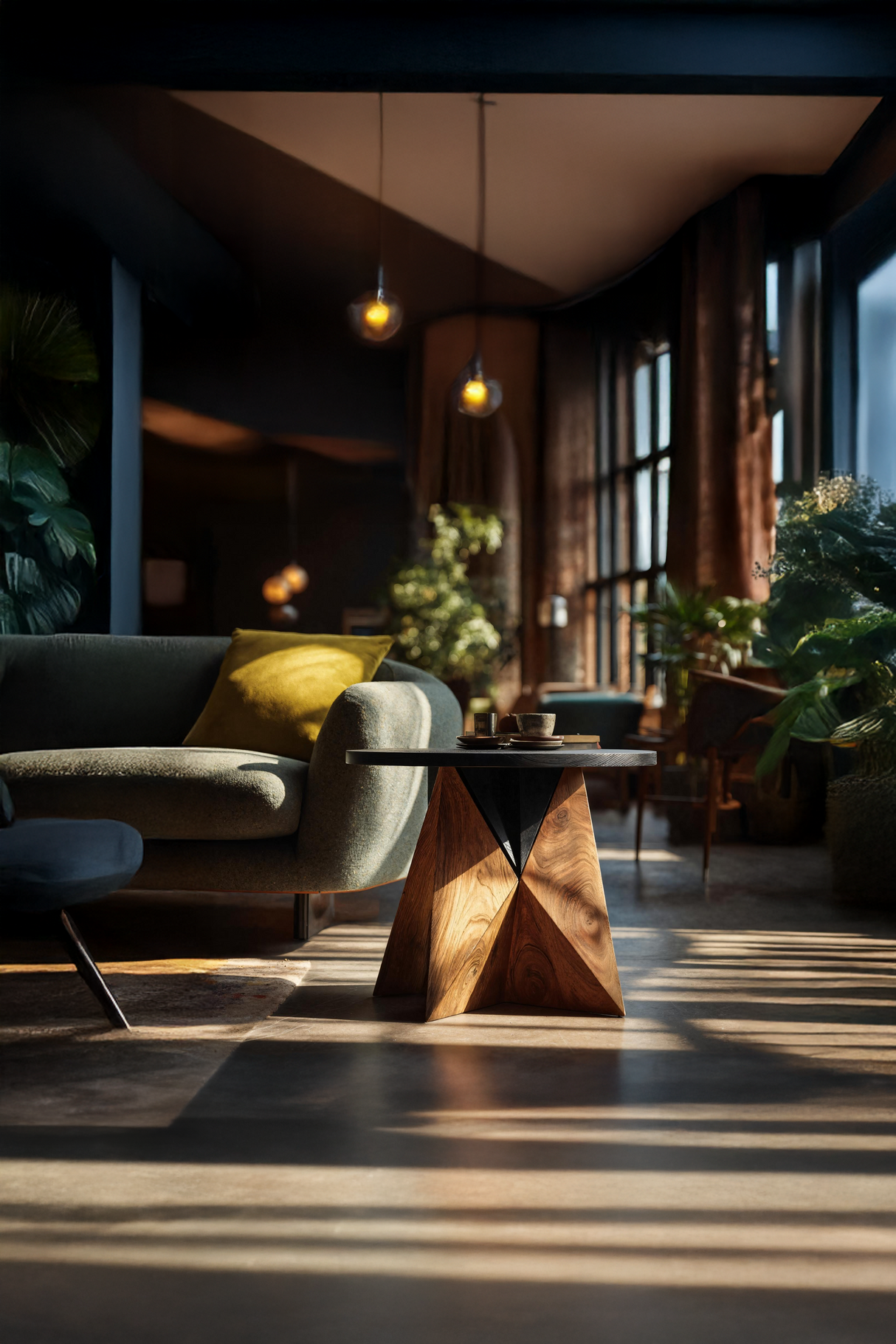 Mid Century Solid Wood End Table For Sofa Living Room