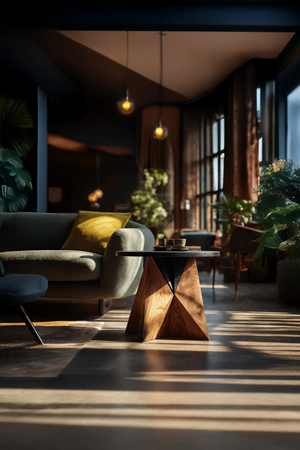 Mid Century Solid Wood End Table For Sofa Living Room