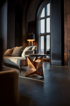 Handcrafted Wooden Side Table For Elegant Furniture Decor