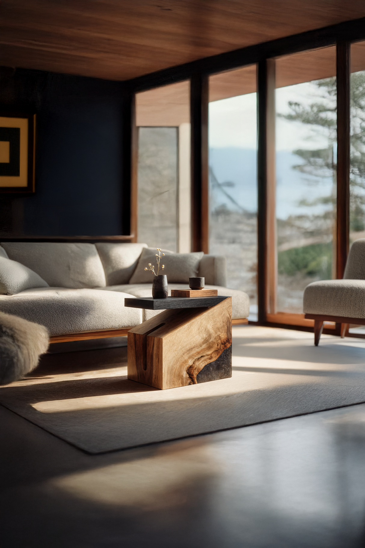 Mid Century Solid Wood End Table For Furniture Decoration