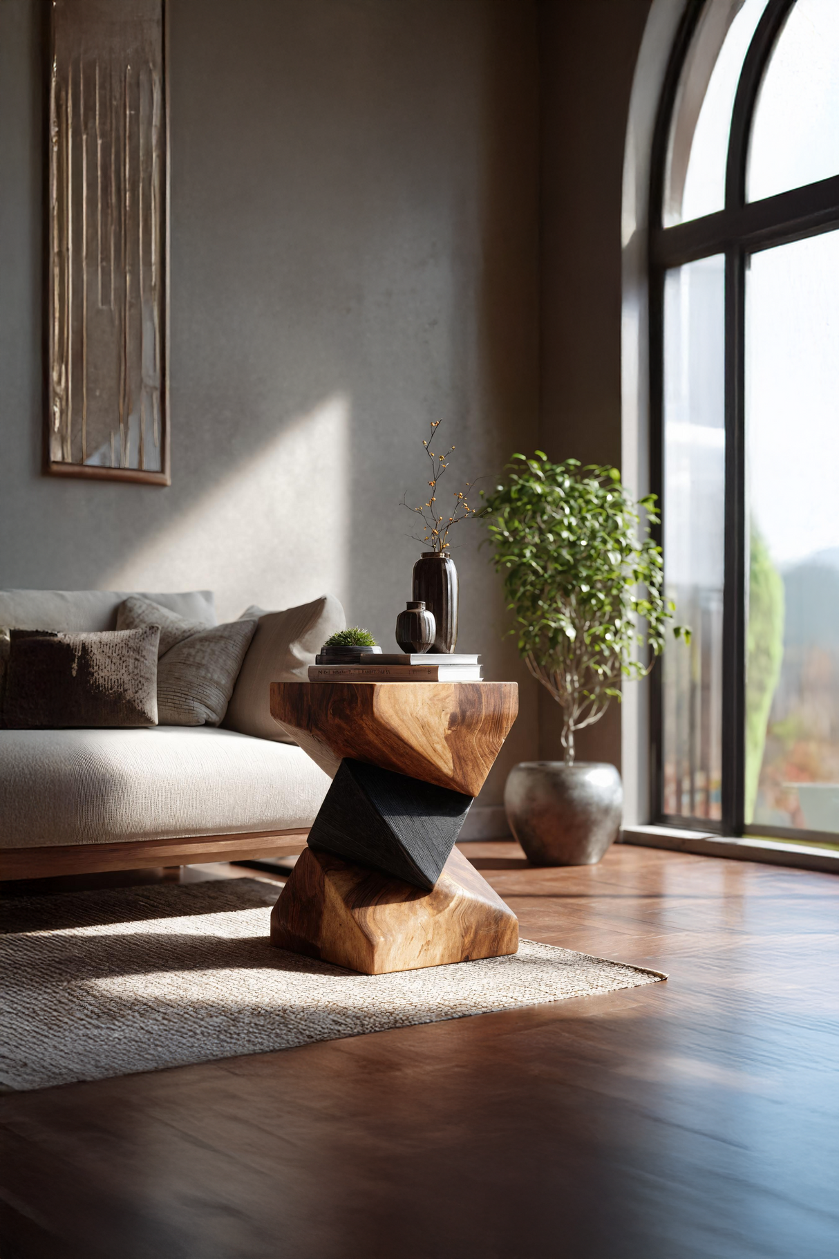 Farmhouse Wooden Side Table For Modern Farmhouse Decor