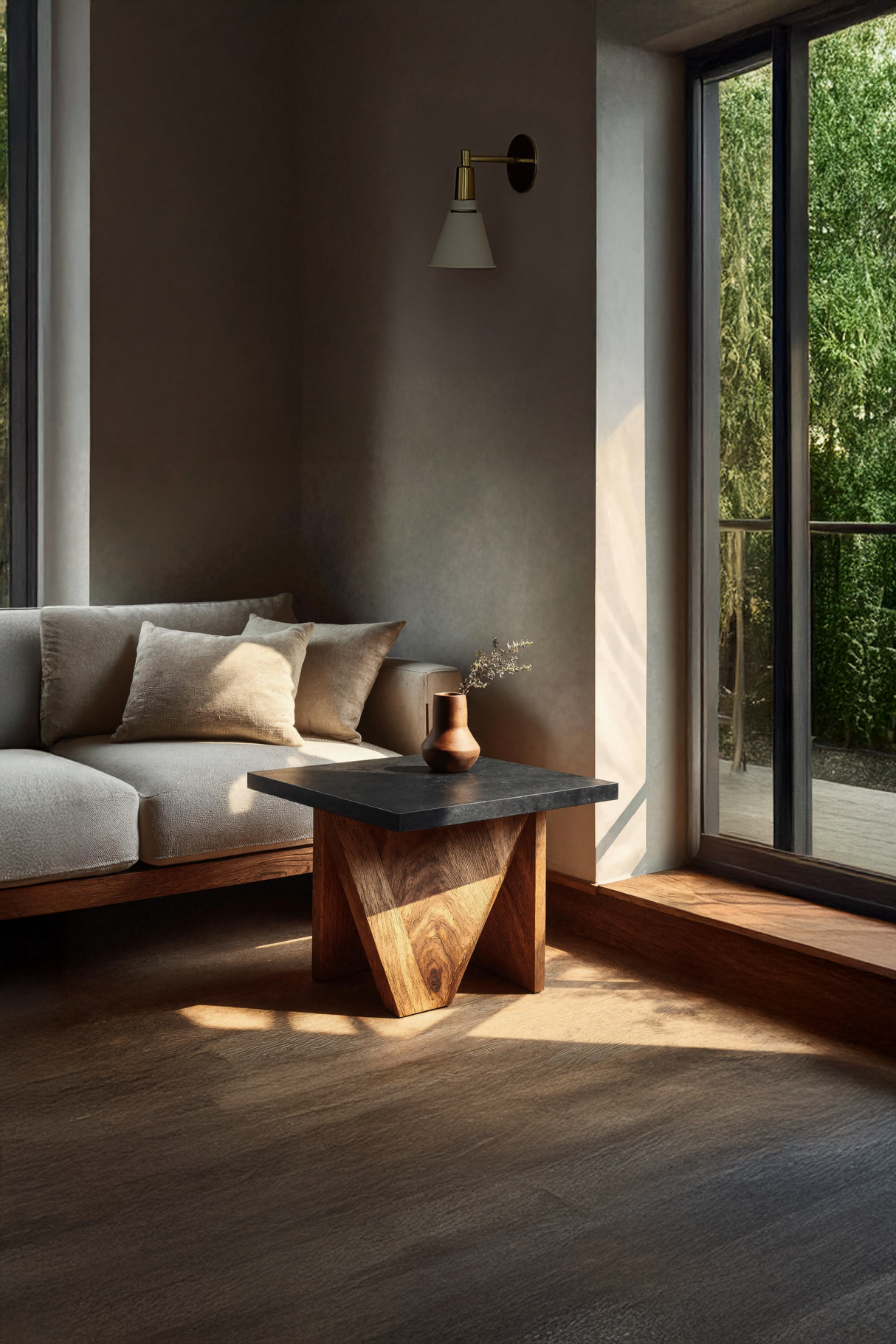 Handcrafted Solid Wood End Table For Minimalist Bedroom