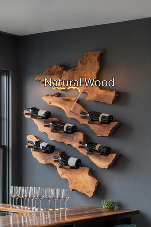 Handcrafted Wooden Live Edge Wine Holder For Bar Decor Ideas