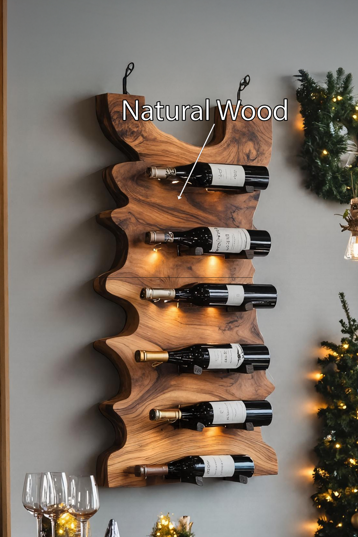 Handcrafted Live Edge Wine Holder For Entryway Design Ideas