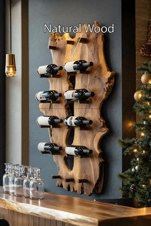 Mid Century Live Edge Wine Holder For Elegant Entryway Decor