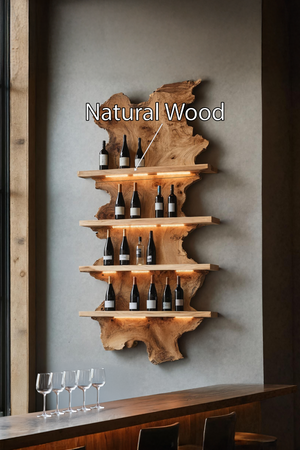 Mid Century Live Edge Wine Holder For Bar Decor And Home Art