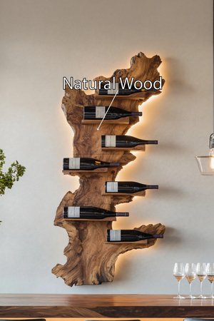 Modern Live Edge Wine Holder For Living Room Furniture Decor