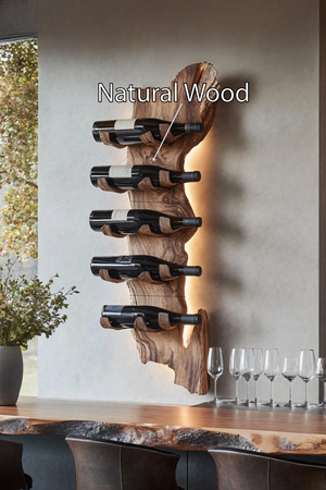 Farmhouse Solid Wood Wine Rack For Rustic Entryway Design