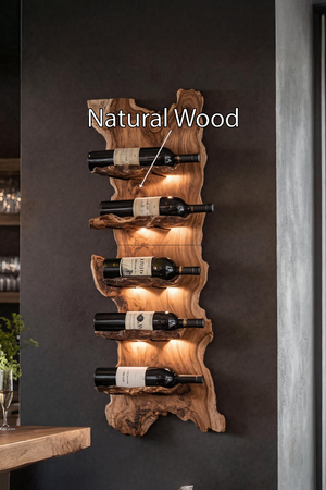 Modern Wooden Live Edge Wine Holder For Entryway Furniture