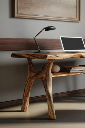 Mid Century Solid Wood Desk For Stylish Bedroom Workspace