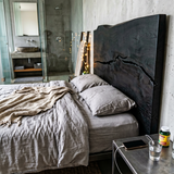 Modern Live Edge Wood Headboard For Warm Minimalist Bedroom