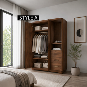 Scandinavian Organic Shape Closet For Apartment Bedroom Interior