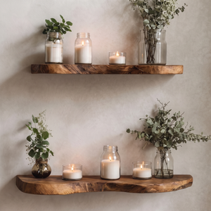 Mid Century Wooden Floating Shelf For Living Room Decor