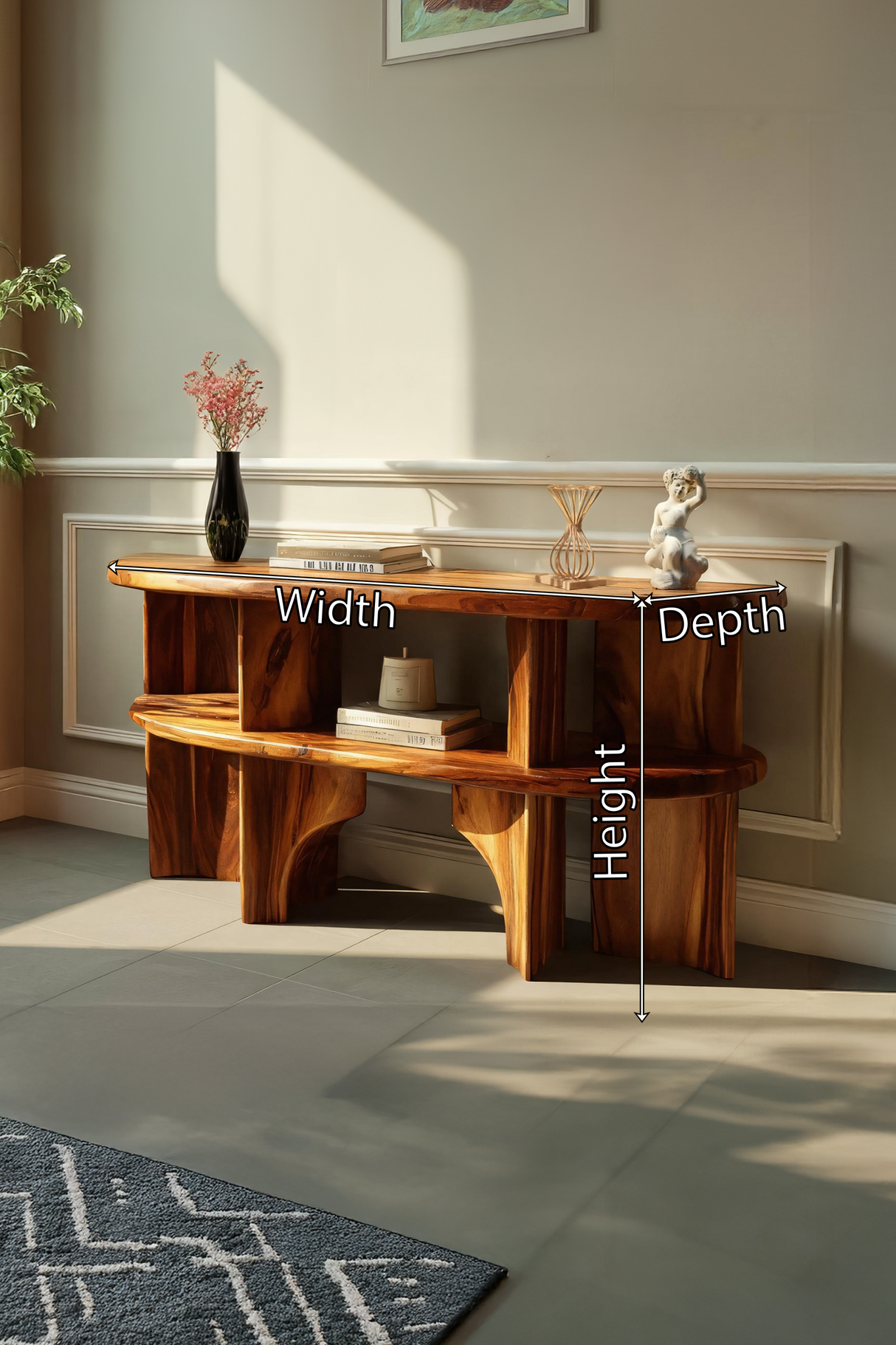 Modern Live Edge Console Table For Minimalist Living Room