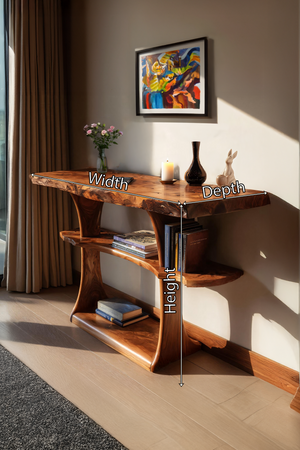 Farmhouse Live Edge Entryway Table For Hallway And Foyer Design