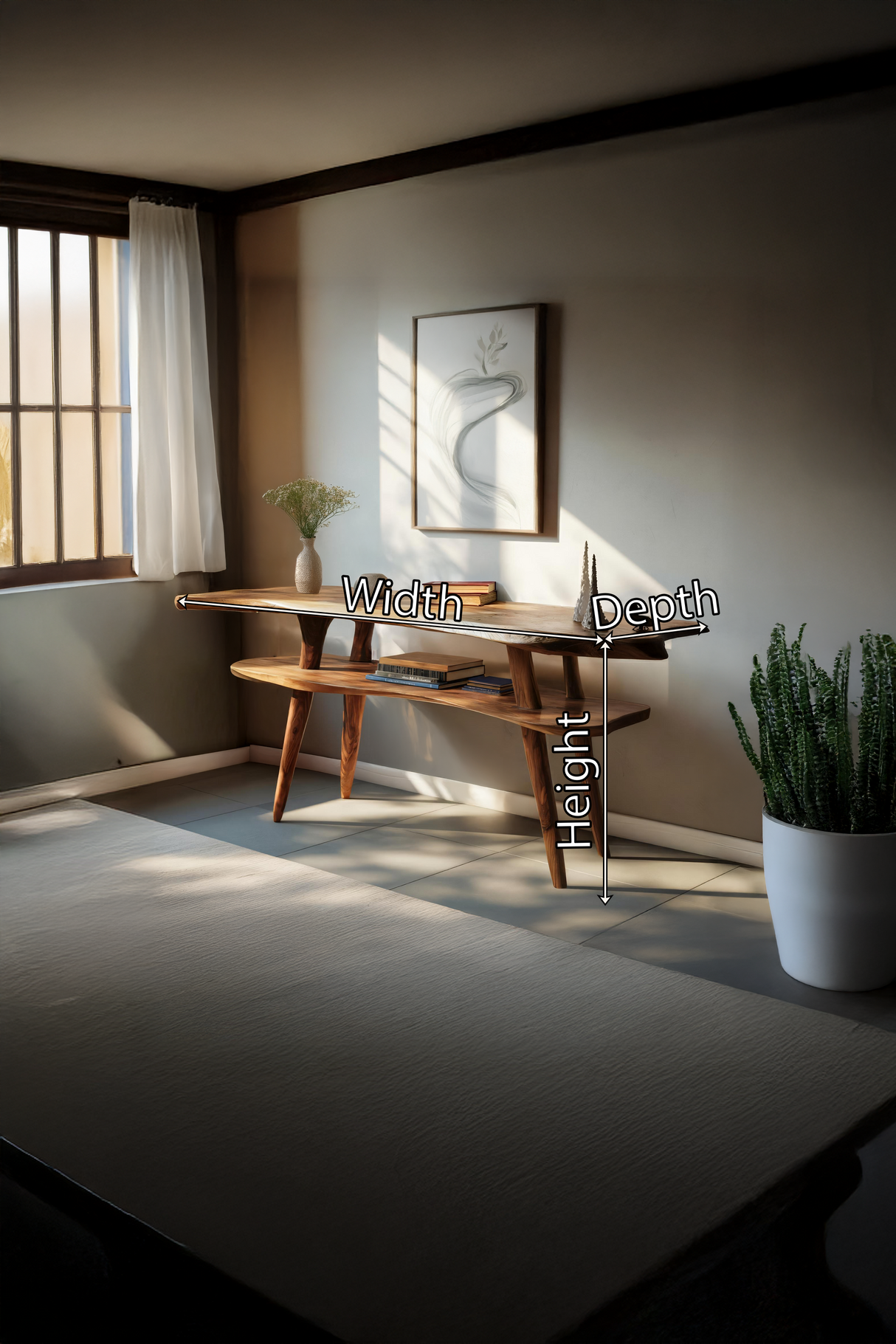 Handcrafted Solid Wood Console Table For Vintage Furniture Decor