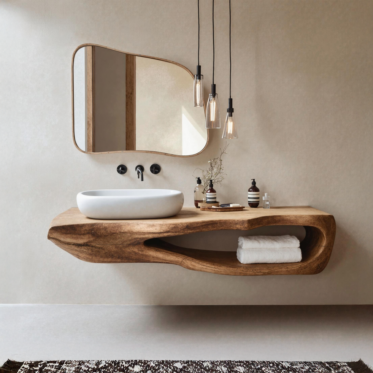 Rustic Bathroom Shelf For Industrial Bathroom Style