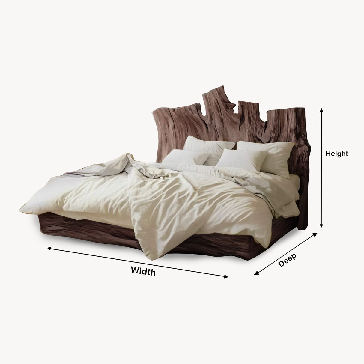 Rustic Live Edge Headboard For King Or Queen Bed