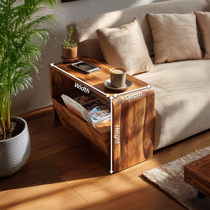 Handcrafted Wooden Side Table For Living Room Accent