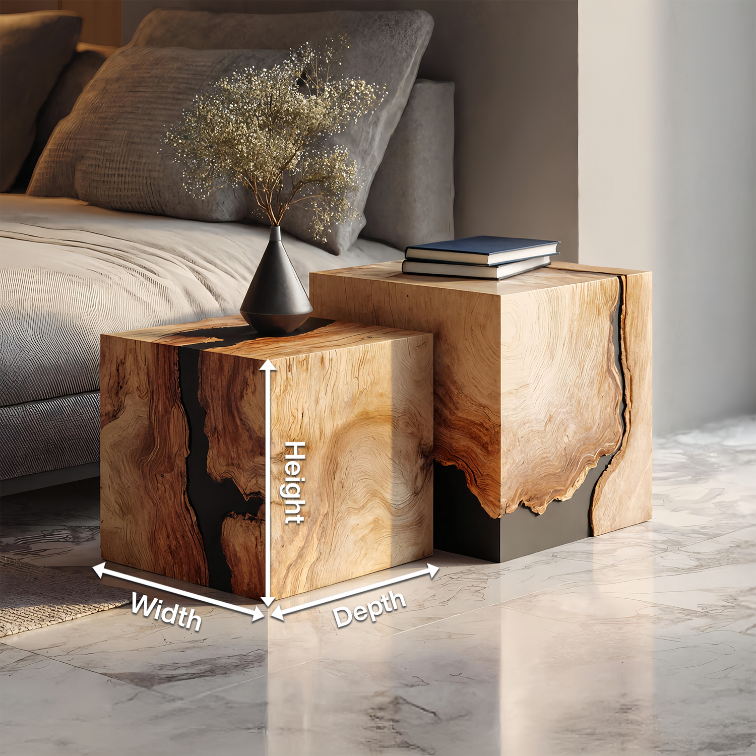 Mid Century Wooden Square Coffee Table For Minimalist Style