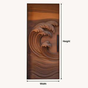 Coastal Wave Carved Door For Front Entrance And Modern Villa