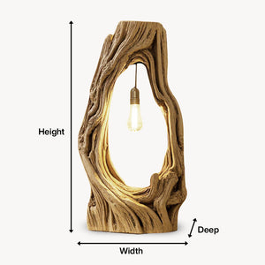Rustic Floor Lamp With Exposed Bulb For Living Room