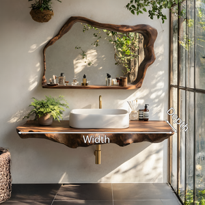 Farmhouse Bathroom Vanity In Solid Oak Wood Style